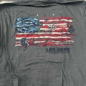 Reel Legends Patriotic Fishing Graphic Tee
